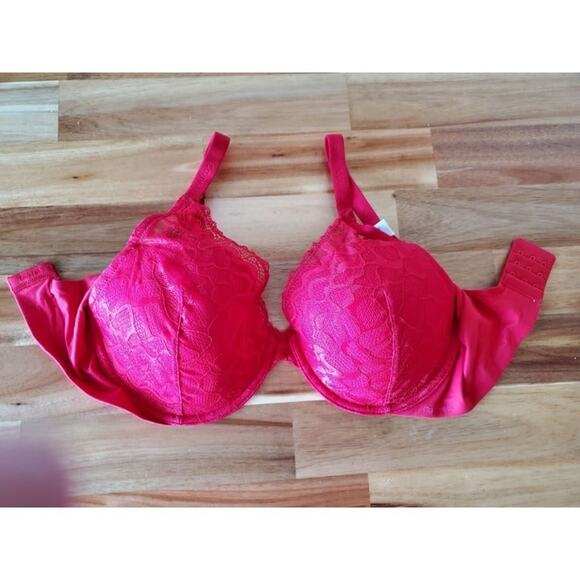 Calvin Klein Red Lace Bra, 36DD New - Picture 1 of 10